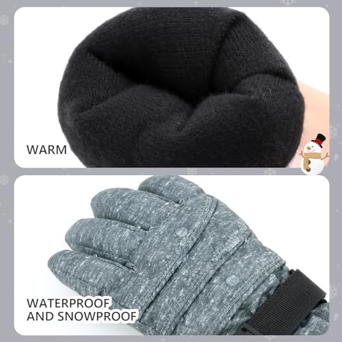 Duoyeree Kids Waterproof Ski Gloves