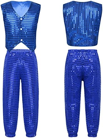 Kids Sequin Hip Hop Jazz Dance Christmas Costume Set