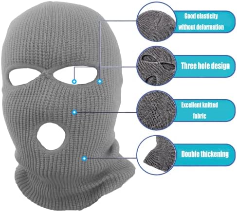 3-Hole Beanie Face Mask for Skiing and More