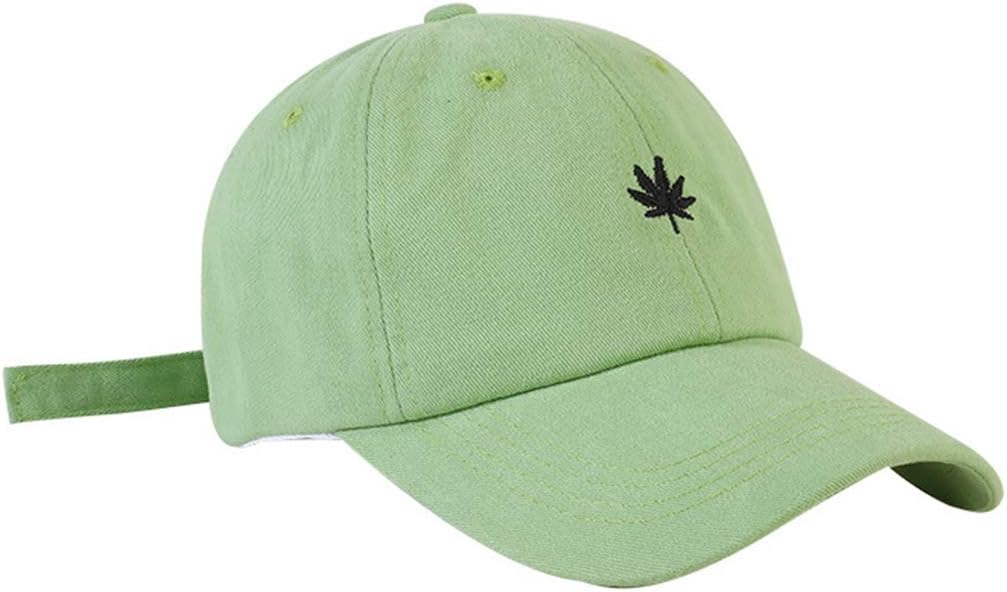 Stylish Sunscreen Cotton Baseball Cap with Embroidered Maple Leaf for Girls