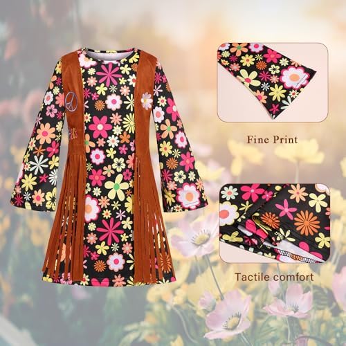 Big Special Kids 60s70s Hippie Costume for Girls