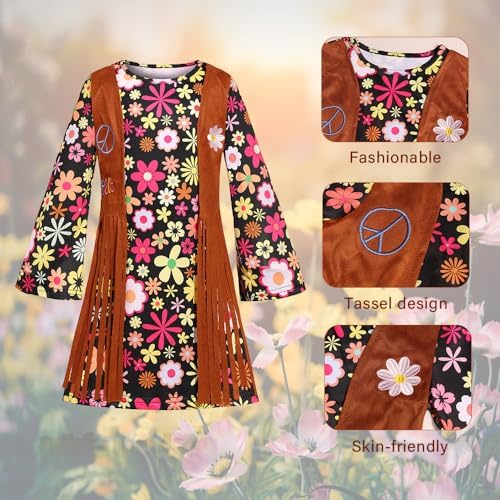 Big Special Kids 60s70s Hippie Costume for Girls