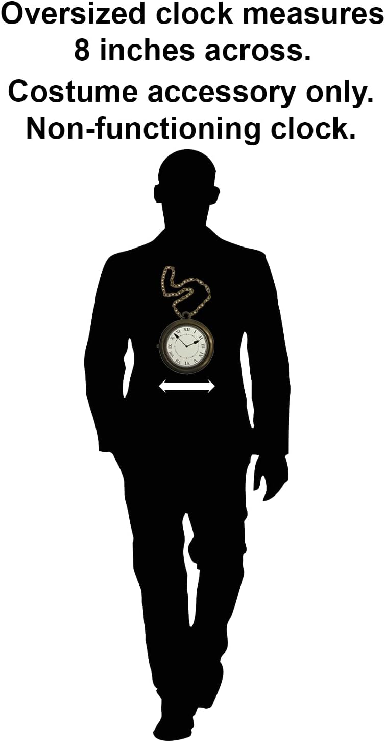 Oversized hip hop themed clock necklace for costumes