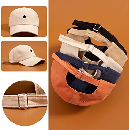 Stylish Sunscreen Cotton Baseball Cap with Embroidered Maple Leaf for Girls