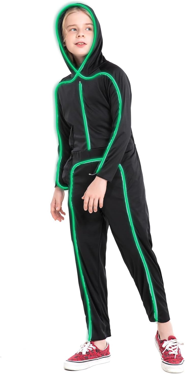 HSCTEK Light Up Child Stick Figure Costume Halloween