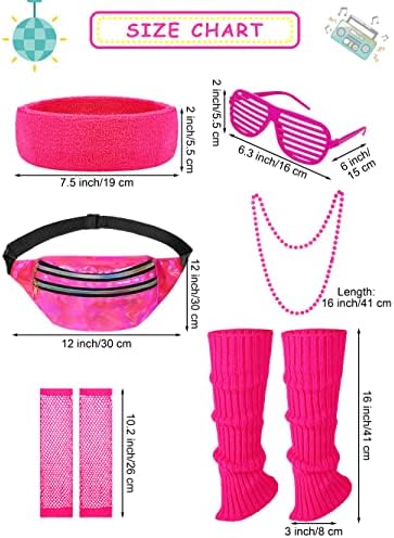 SOMSOC 13-Piece 80s Girl Costume Accessory Set