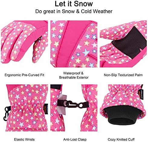 LULLABY KIDS Waterproof Snow Gloves for Kids