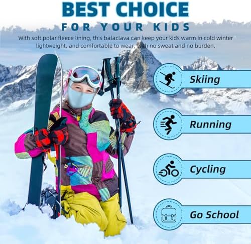 ICOCOPRO Kids Windproof Thermal Face Mask - Balaclava for Skiing More