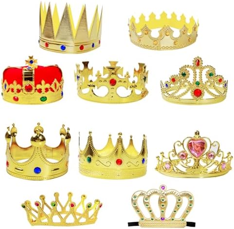 10 Pcs Royal King Crowns - Party Prom Sets