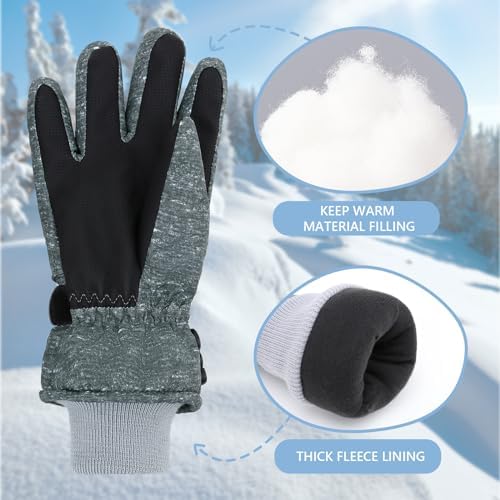 Duoyeree Kids Waterproof Ski Gloves