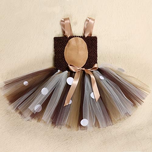 Girls Deer Costume Tutu Dress for Halloween and Christmas
