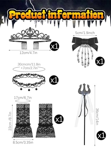 6-Piece Girls Halloween Skeleton Mermaid Costume