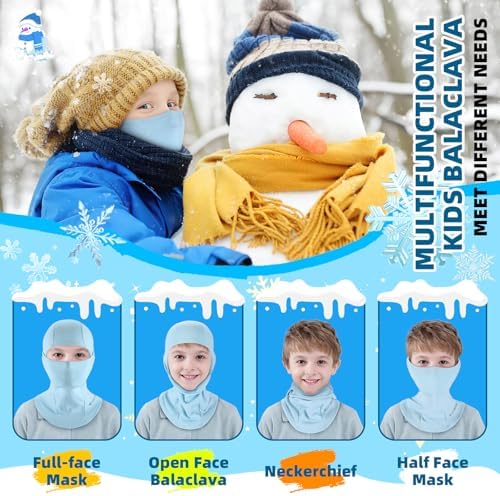 ICOCOPRO Kids Windproof Thermal Face Mask - Balaclava for Skiing More
