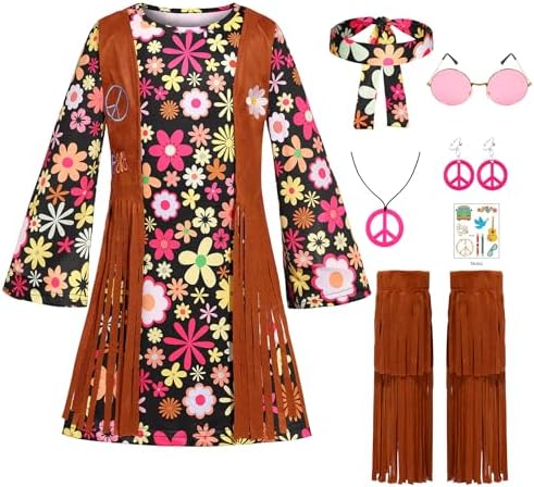 Big Special Kids 60s70s Hippie Costume for Girls