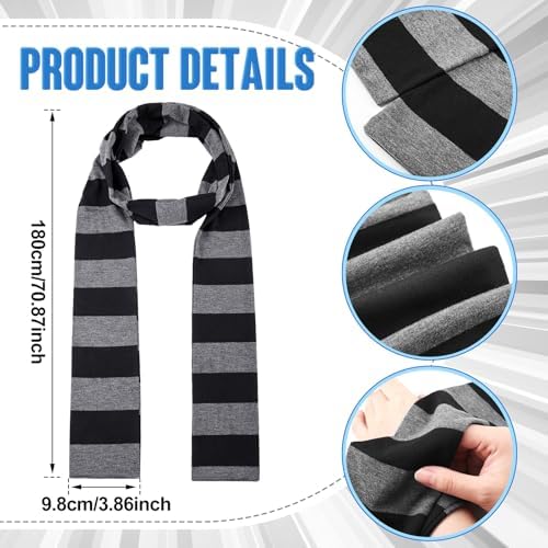 Geyoga Kids Halloween Accessories Set Black Gray Striped Scarf Blue Pacifier