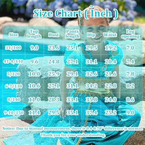 Shining Arabian Princess Costume For Girls Party Time in Brightest Blue