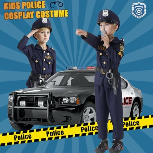 JCJ Police Costume for Kids Halloween Set