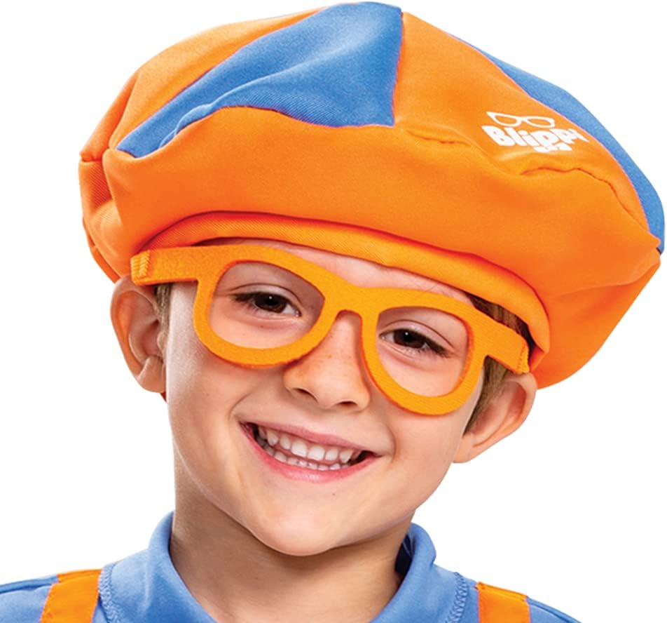 Blippi Costume Kids Toddler Halloween Jumpsuit with Hat and Bowtie