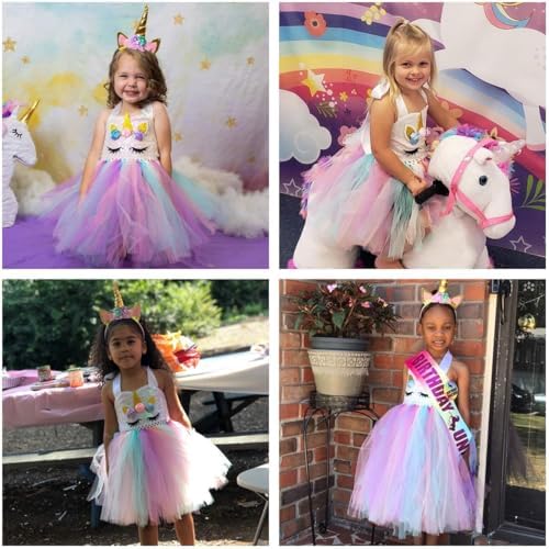 Fancy Unicorn Dresses for Girls Unique Party Costumes Headbands