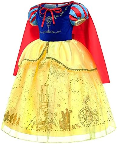 Girls Snow White Princess Halloween Party Dress Up with P cloak Costume