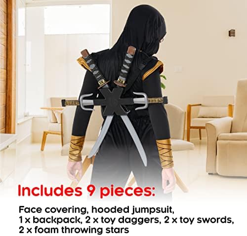 Morph Deluxe Ninja Costume for Kids Boys Set with Accessories