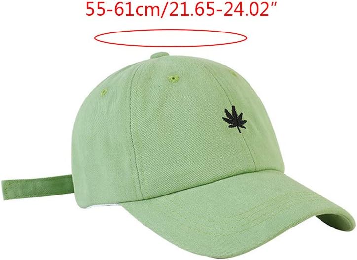 Stylish Sunscreen Cotton Baseball Cap with Embroidered Maple Leaf for Girls