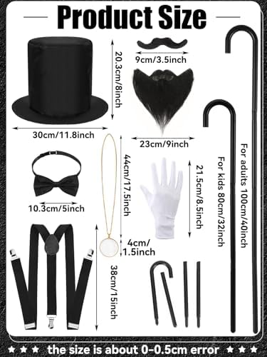 Gatsby 1920s Cosplay Accessories Mens Gentleman Set