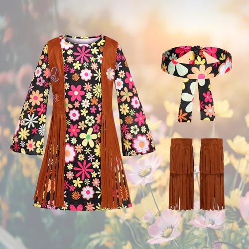 Big Special Kids 60s70s Hippie Costume for Girls