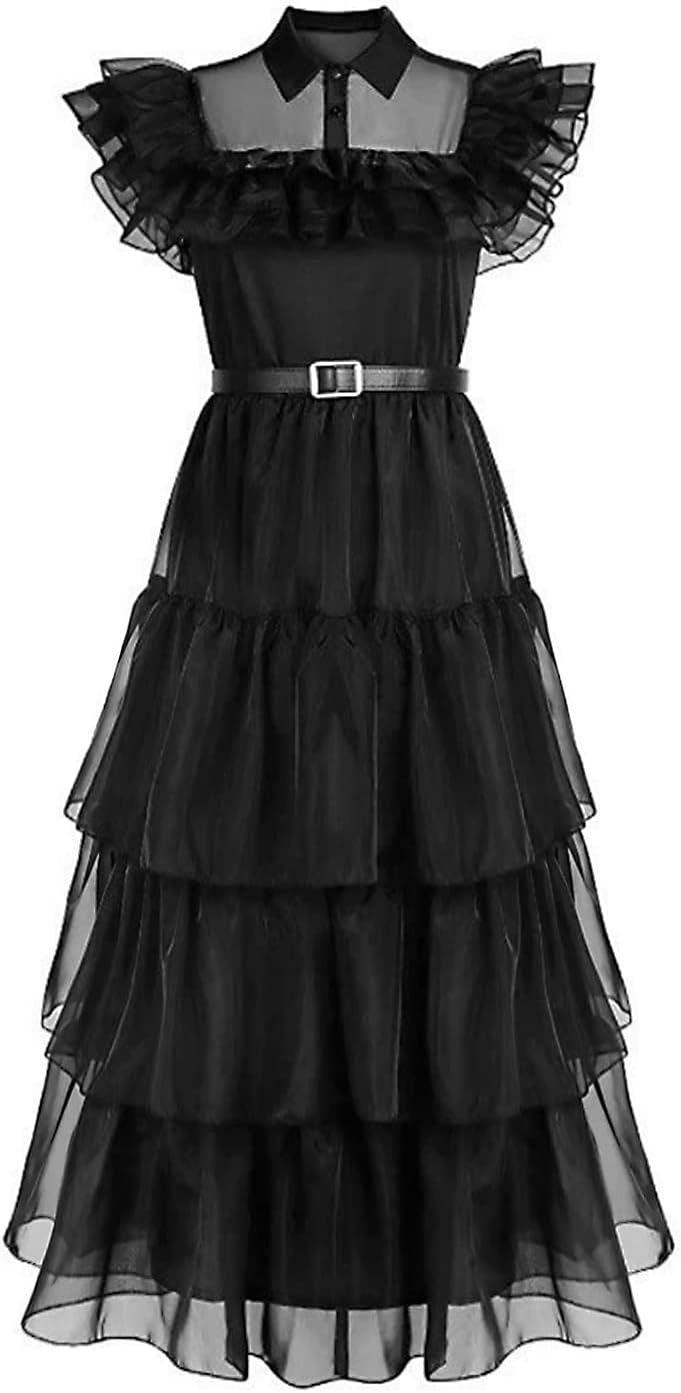 Gothic Black Dress Costume for Women and Girls