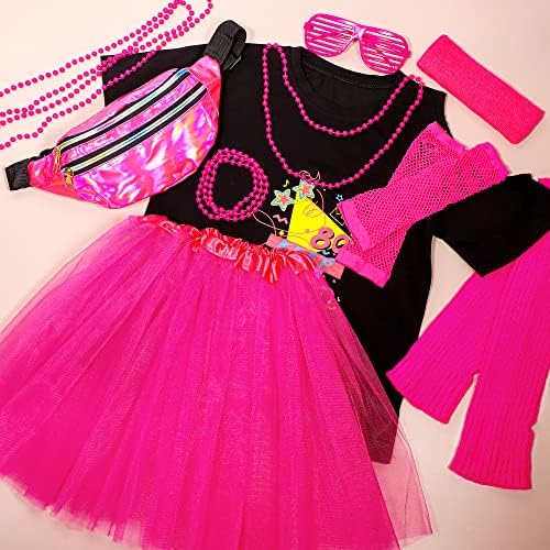SOMSOC 13-Piece 80s Girl Costume Accessory Set
