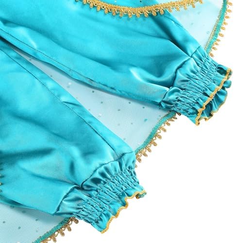 Shining Arabian Princess Costume For Girls Party Time in Brightest Blue
