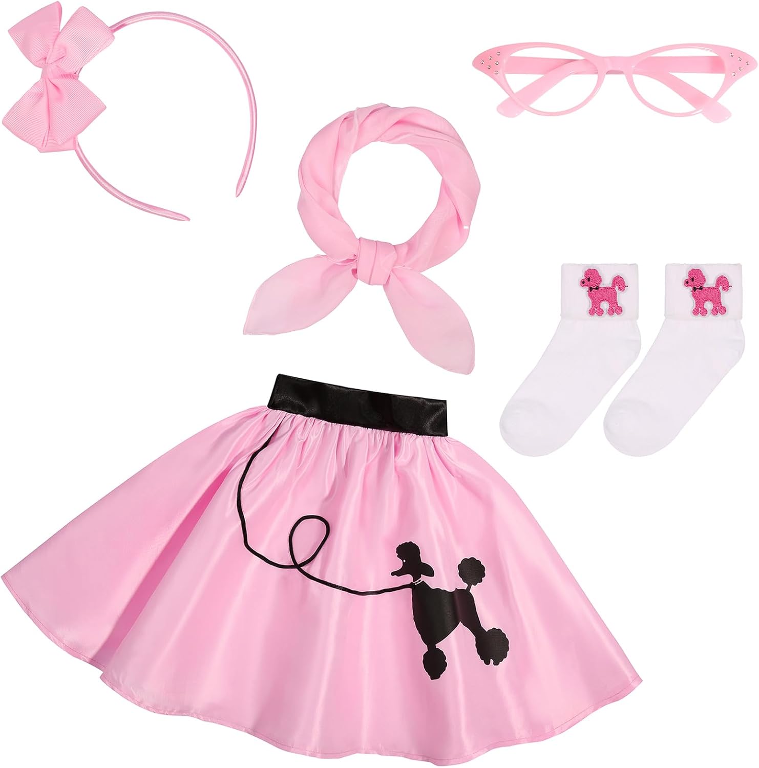 50s Poodle Skirt Girls Costume Set