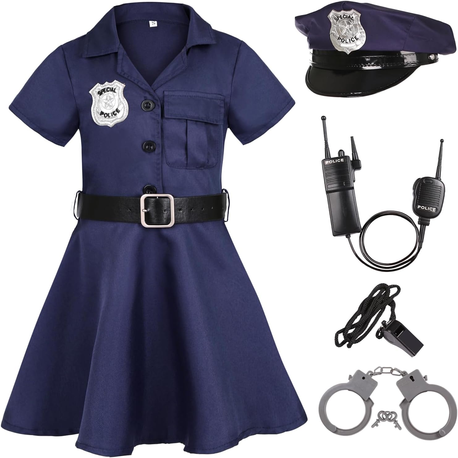 Girls Police Costume Complete Set for Halloween