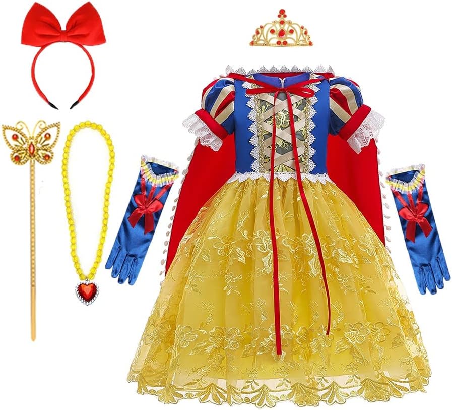 Princess Snow White Costume Set Dress - Halloween Perfect Choice