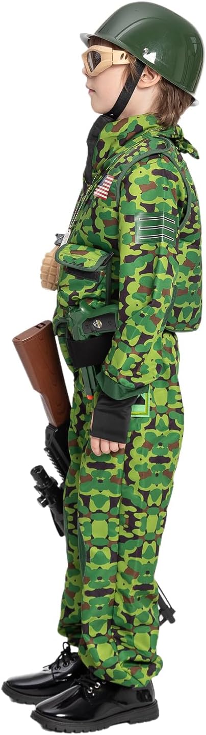 JAZGROM Military Soldier Kids Halloween Costume for Boys Size Chart