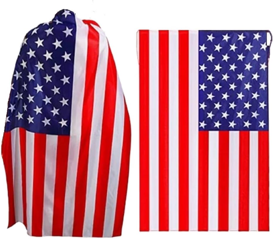 Zhzrche 4th of July Boys American Flag Cape Patriotic Costume