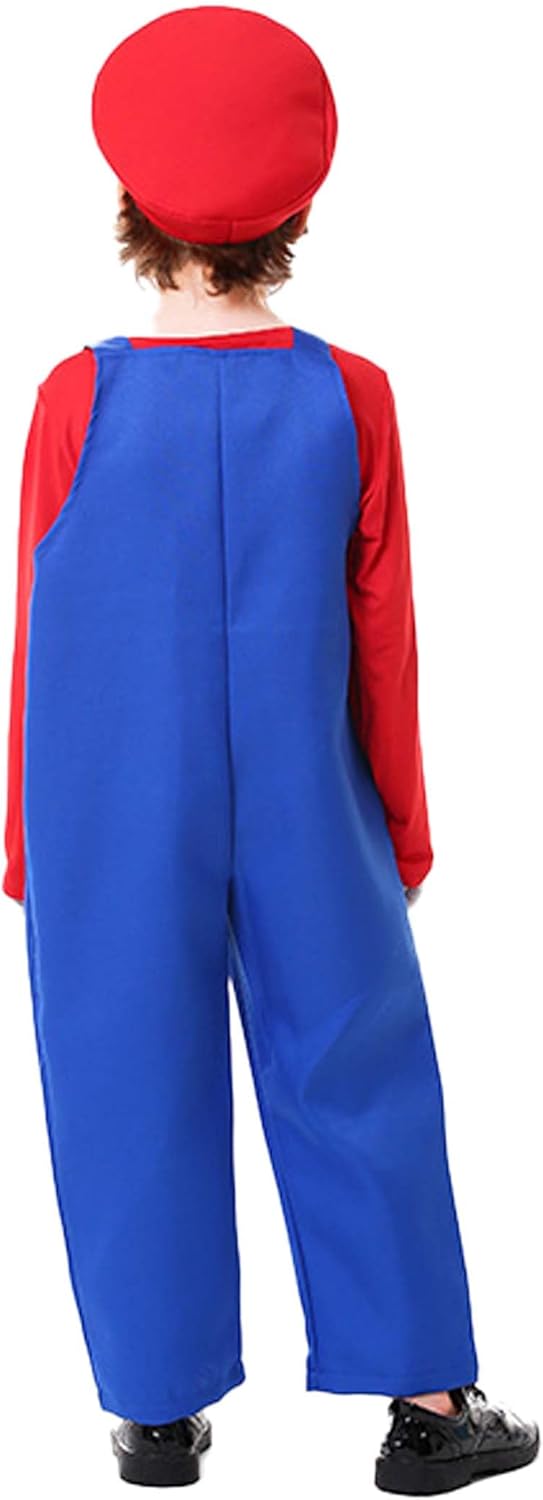 Halloween Costume Kids Plumber Jumpsuit Set