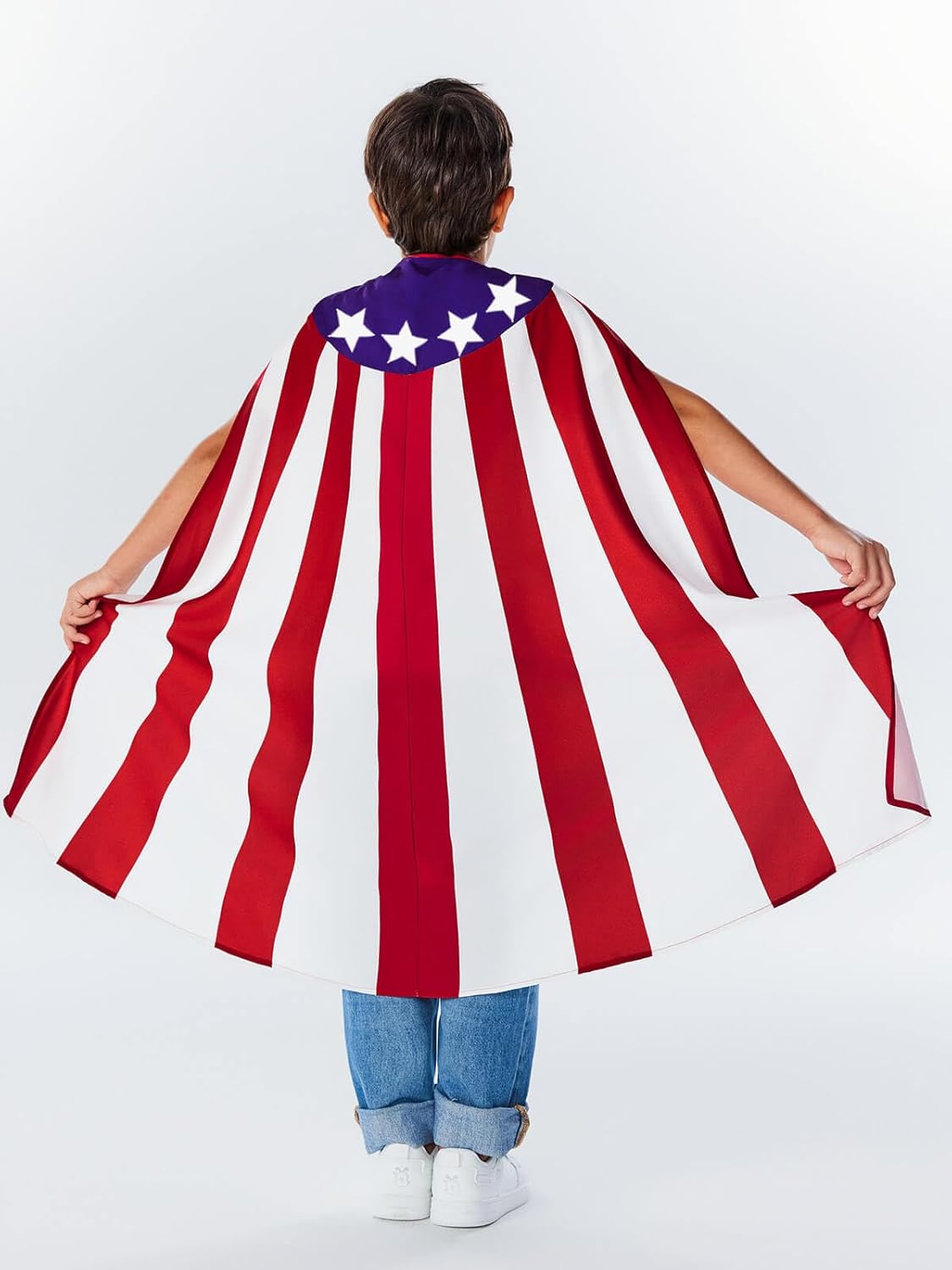 Haloumoning Boys Independence Day Patriotic Cape US Flag for Kids