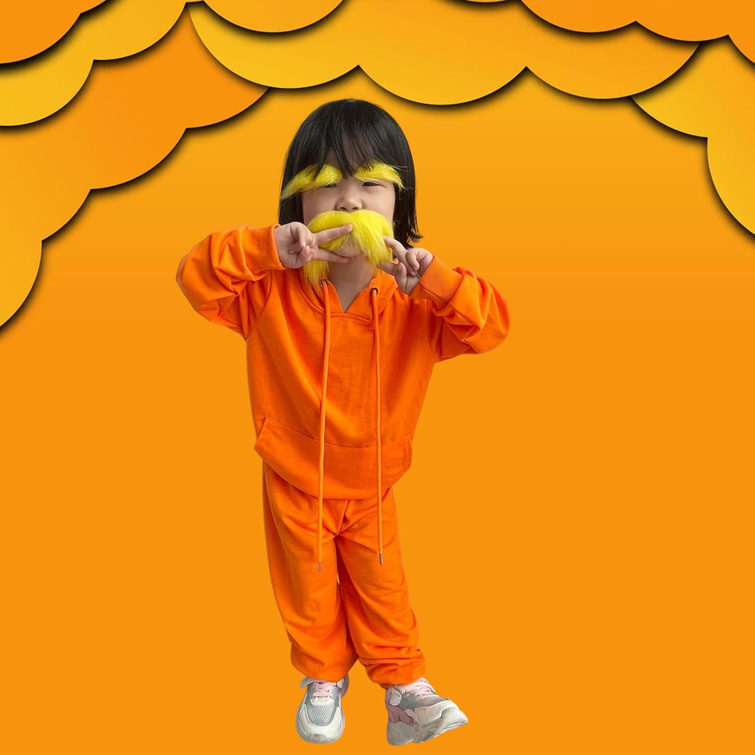 Mustache Eyebrow Halloween Costume for Kids Jolly Mustache Sweatsuit Party Accessory