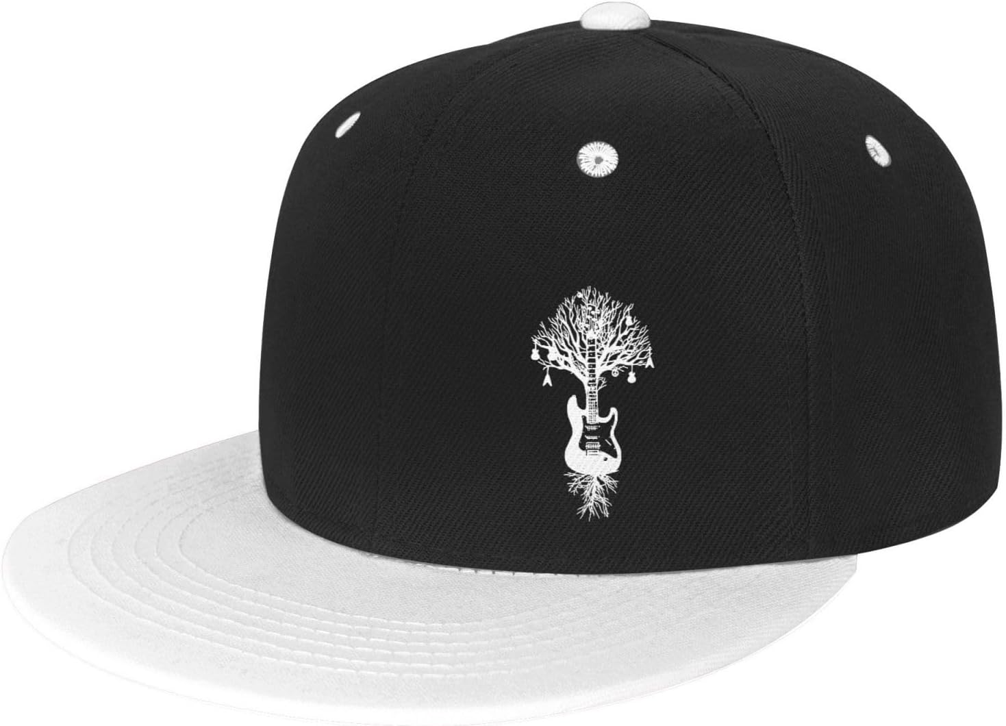 Guitar Tree Graphic Baseball Cap - Unisex White