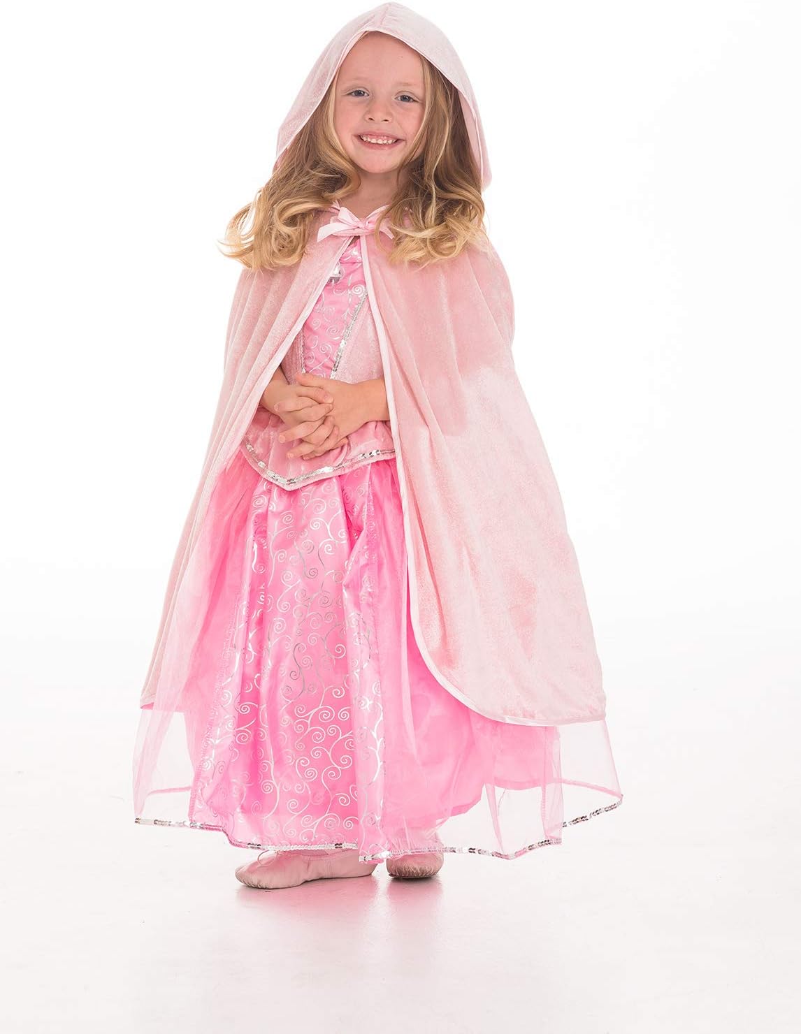 Little Adventures Pink Cloak Girls Costume - Machine Washable Play Party Set