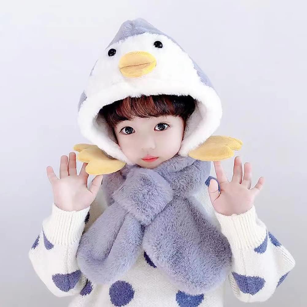 Ztexkee Cartoon Duck Winter Hats Scarves Set for Kids