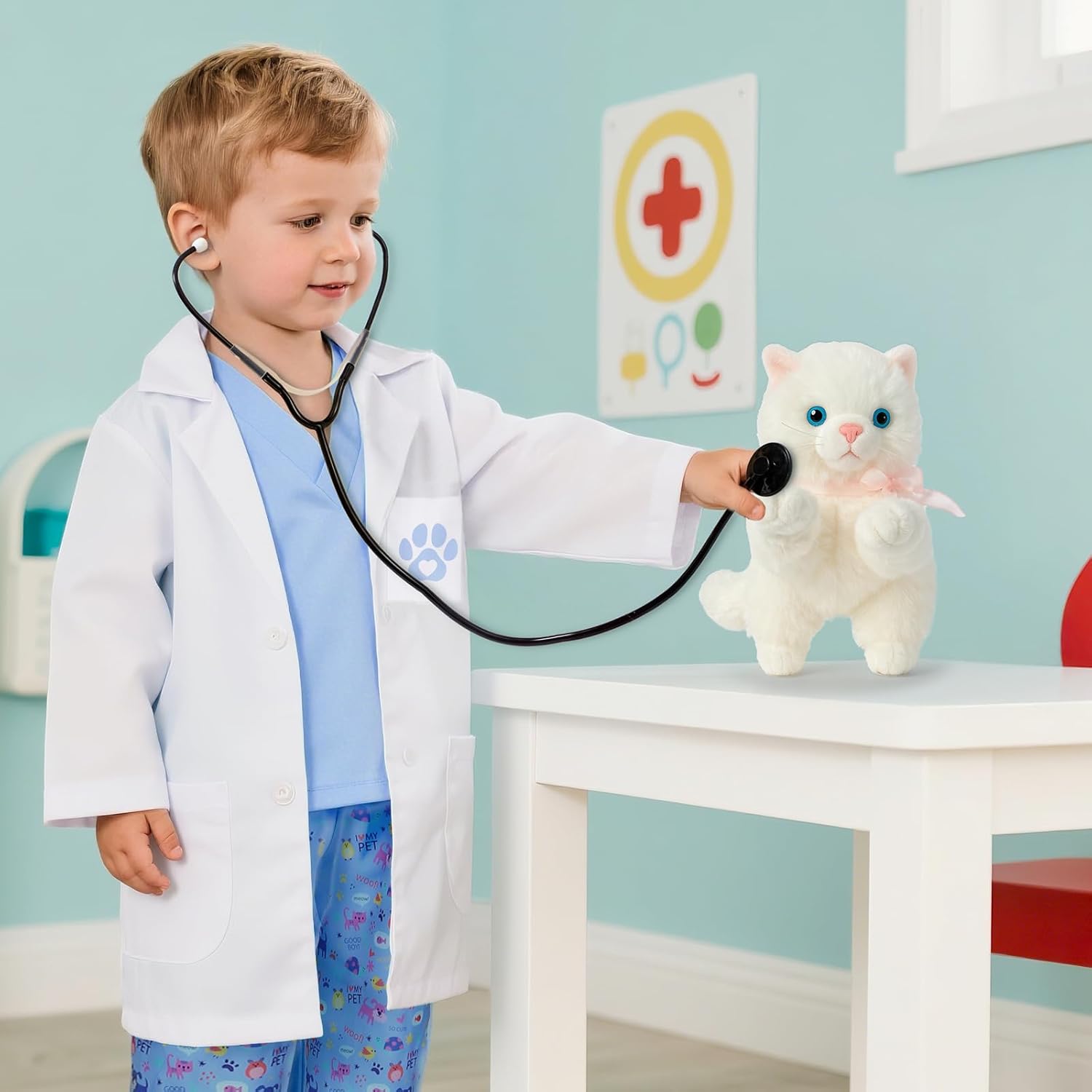 Latocos 10pcs Kids Veterinarian Costume Play Set Halloween Career Day Dress Up