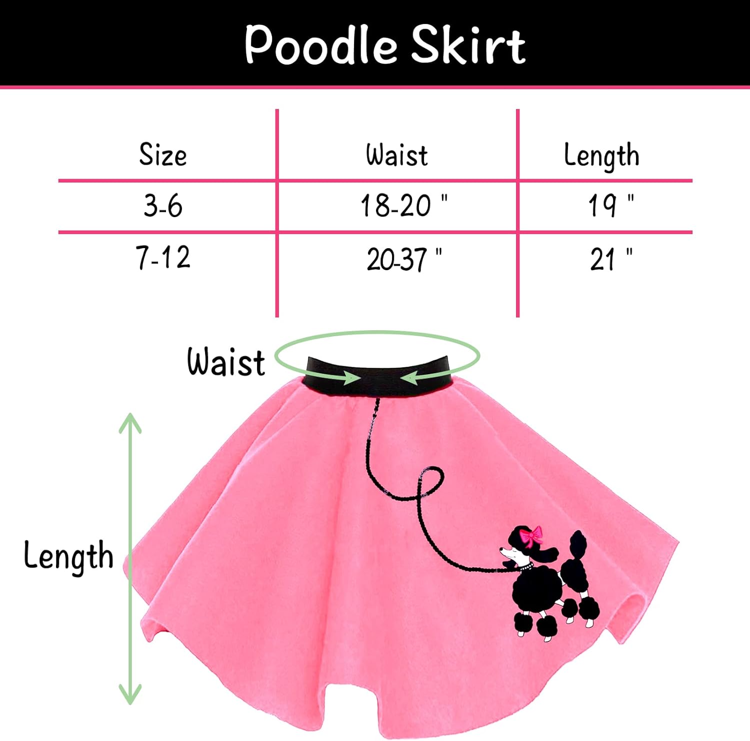 1950s Poodle Skirt Costume for Girls 50s Day More