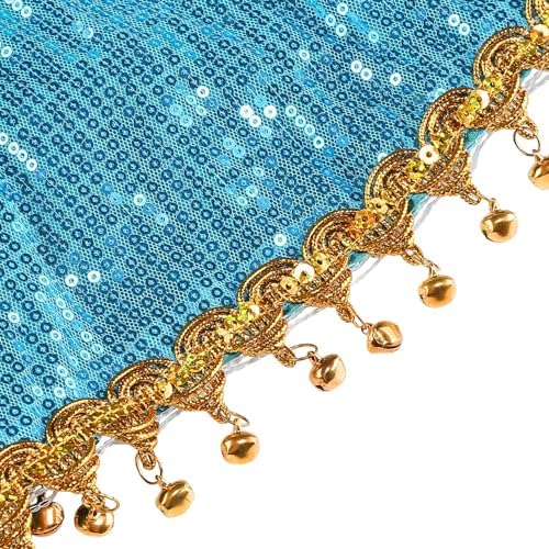 Shining Arabian Princess Costume For Girls Party Time in Brightest Blue