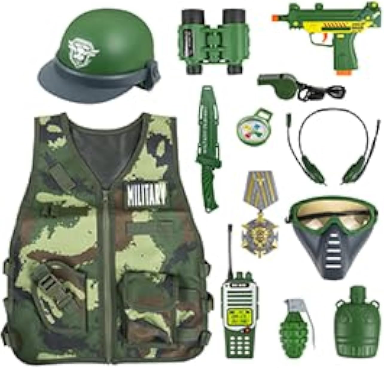 KalaDuck 13-Piece Army Costume for Boys Ages 3-8