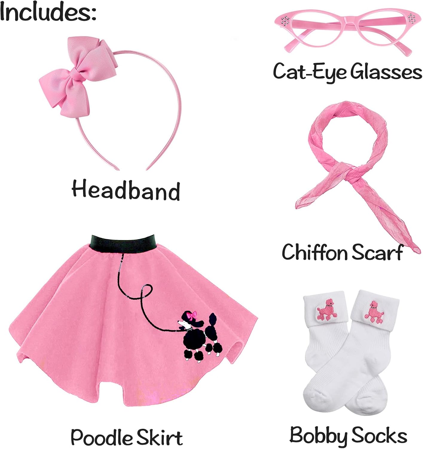 1950s Poodle Skirt Costume for Girls 50s Day More