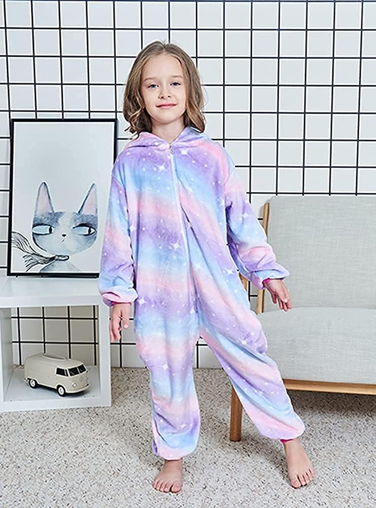 Comfortable Microfleece Kids Pajamas with Unicorns