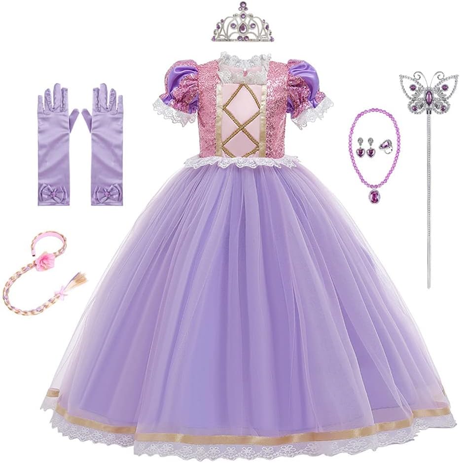 Sofia Princess Costume for Girls 11-12T wGloves Hair Wig