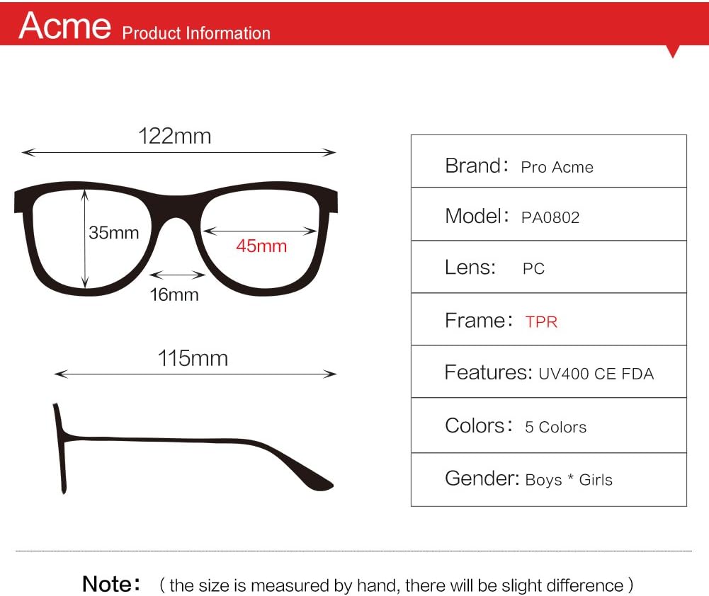 Pro Acme TPEE Rubbers Nerd Glasses Kids Costume Fake Geeks for Boys